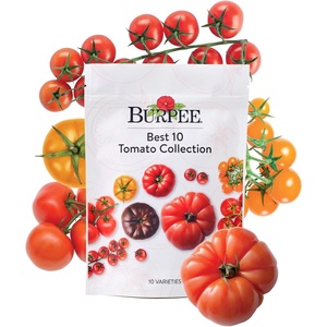 image:imageBurpee Garden Sown Flower Herb amp Vegetable 10 Packs of NonGMO Basil Lettuce Cucumber Radish Spinach Kale Zucchini Sunflower amp Marigold Seeds for PlantingBest 10 Tomato Collection