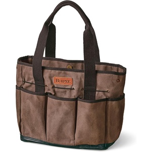 image:imageBurpee Waxed Canvas Garden Tool Tote  HeavyDuty Tote Bag Storage Organizer for Gardening Tools  Great Gift for Gardeners  Canvas Tote Bag Caddy 8 Exterior Pockets for Tool Storage 12 H x 145 W