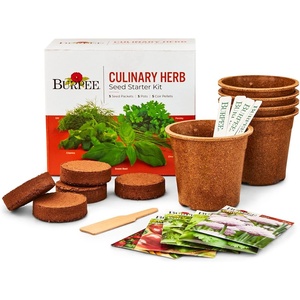 image:imageBurpee Culinary Garden Starter Kit Packets 5 Pots 5 Coir Pellets amp 5 Plant Markers NonGMO Herb Seeds Cilantro Dill Parsley Sweet Basil amp ChivesHerb Starter Kit