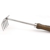 image:imageBurpee 12 Stainless Steel Weeder  Durable Long Lasting Garden Tool  Leather Wrist Strap 5 Handle OakWalnut