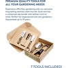 image:imageBurpee Complete Garden Tool Set  7Piece Set of Stainless Steel Garden Tools  Bulb Planter Rake Dibbler Soil Scoop Transplanter Weeder Trowel  Hand Tools with Leather Strap for Storage